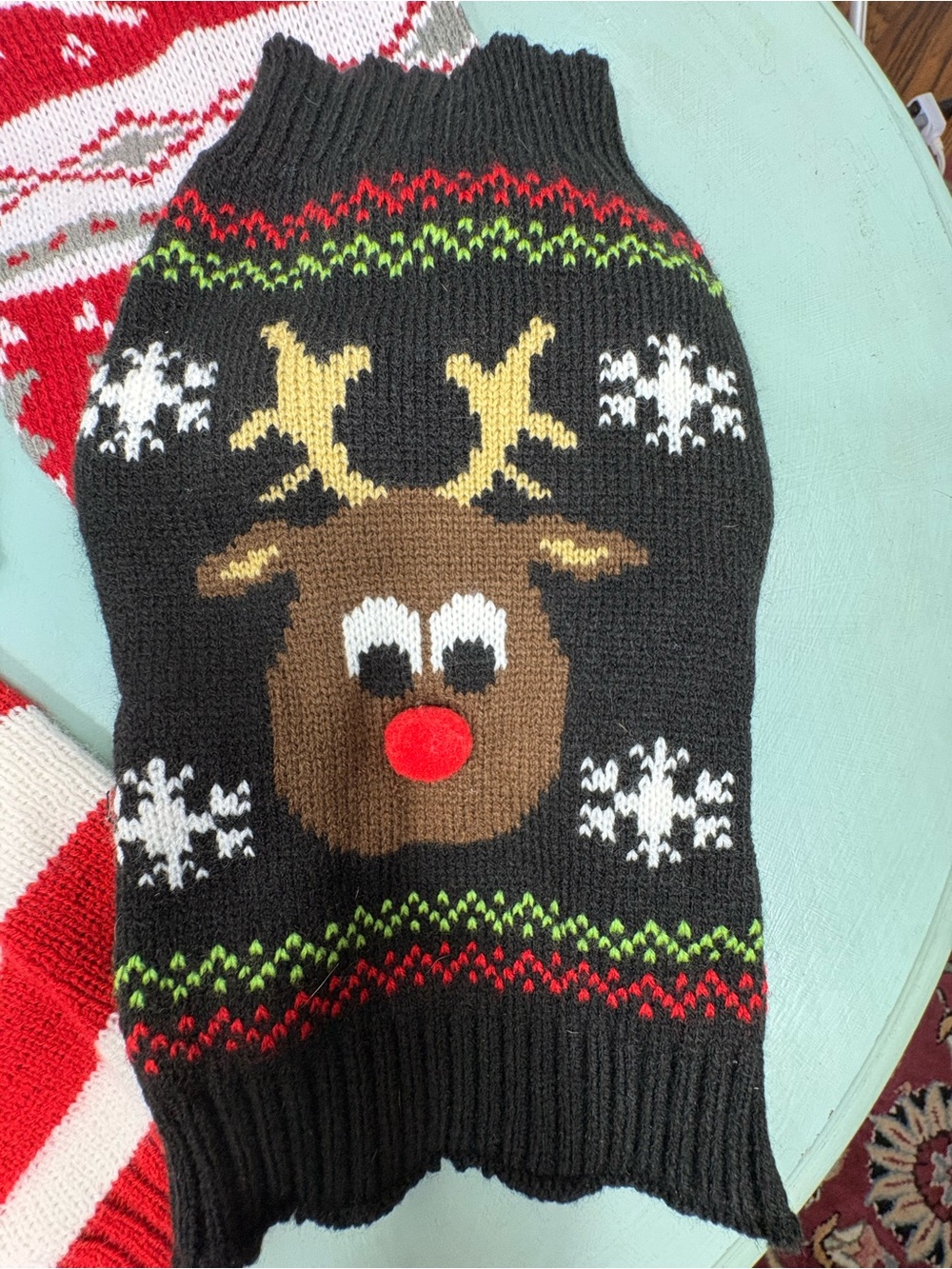 Lot 4 Small Dog Christmas Sweaters Holiday Knit Reindeer Scottie Rudolph XS S - Picture 5 of 9